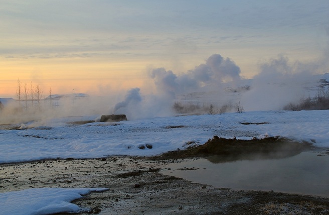 The hot springs. Geysir geothermal area ( southern Iceland). Credit: Meredith Katzman.